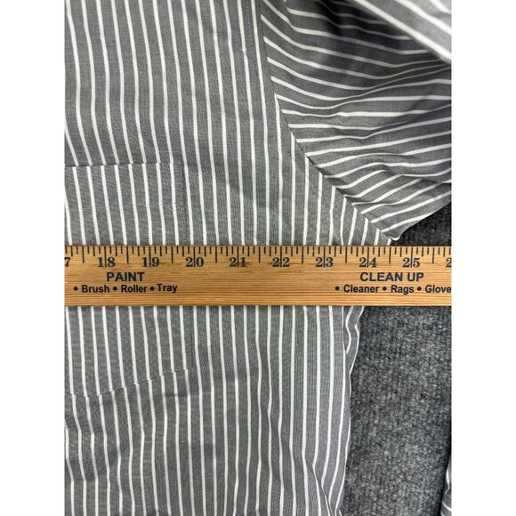 Egara Button Up Shirt Men's XL Gray Striped Long Sleeve Non-Iron Casual - Picture 4 of 6